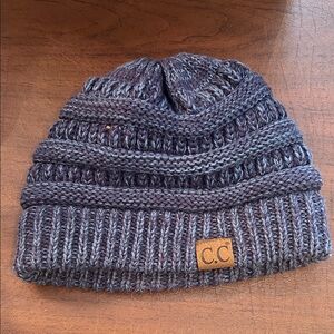 C.C. Ribbed Knit Beanie in Charcoal